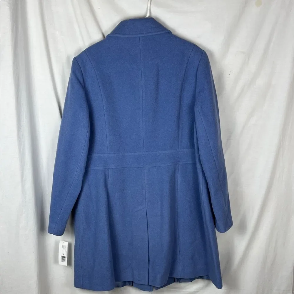 NWT Larry Levine Wool Blend Colony Blue Pea Coat